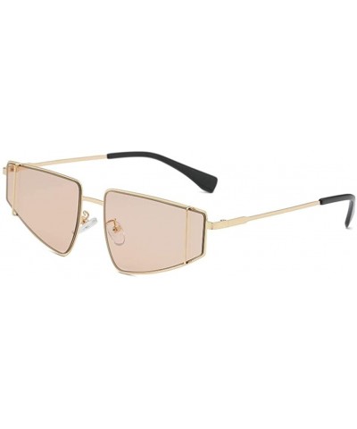 Women Metal Cat Eye Sunglasses Retro Small Frame Sun Glasses Trend Black Red Eyewear UV400 - Gold Tea - CZ1902X6WRA $6.78 Cat...