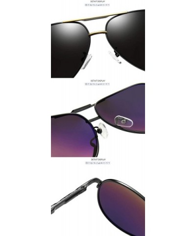 Men's Sunglasses- Anti-Glare- Polarized Sunglasses- Stylish Metal Full-Frame Aviator C5 - C5 - CE1955NZHYD $32.36 Aviator