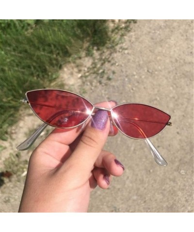 Women Cat Eye Sunglasses Cute Sexy Brand Designer Glasses Summer Retro Small Frame Black Red Cateye Sun Glasses - CV198GG32S7...