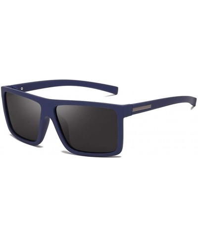 Men Sunglasses Polarized Flat Top Sunglasses Driving Sun Glasses - Blue - CT194O8QN0H $15.92 Square