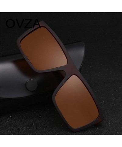 Men Sunglasses Polarized Flat Top Sunglasses Driving Sun Glasses - Blue - CT194O8QN0H $15.92 Square