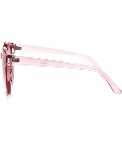 Womens Hippie Heart Shape Lens Horn Rim Round Plastic Sunglasses - Pink - C318HZ4SX02 $6.49 Round