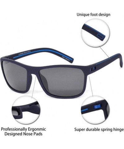 Sports Polarized Sunglasses TR90 Frame with UV Protection Outdoor Eyewear Glasses for Men Women - CQ18WNQA7YE $12.99 Rectangular