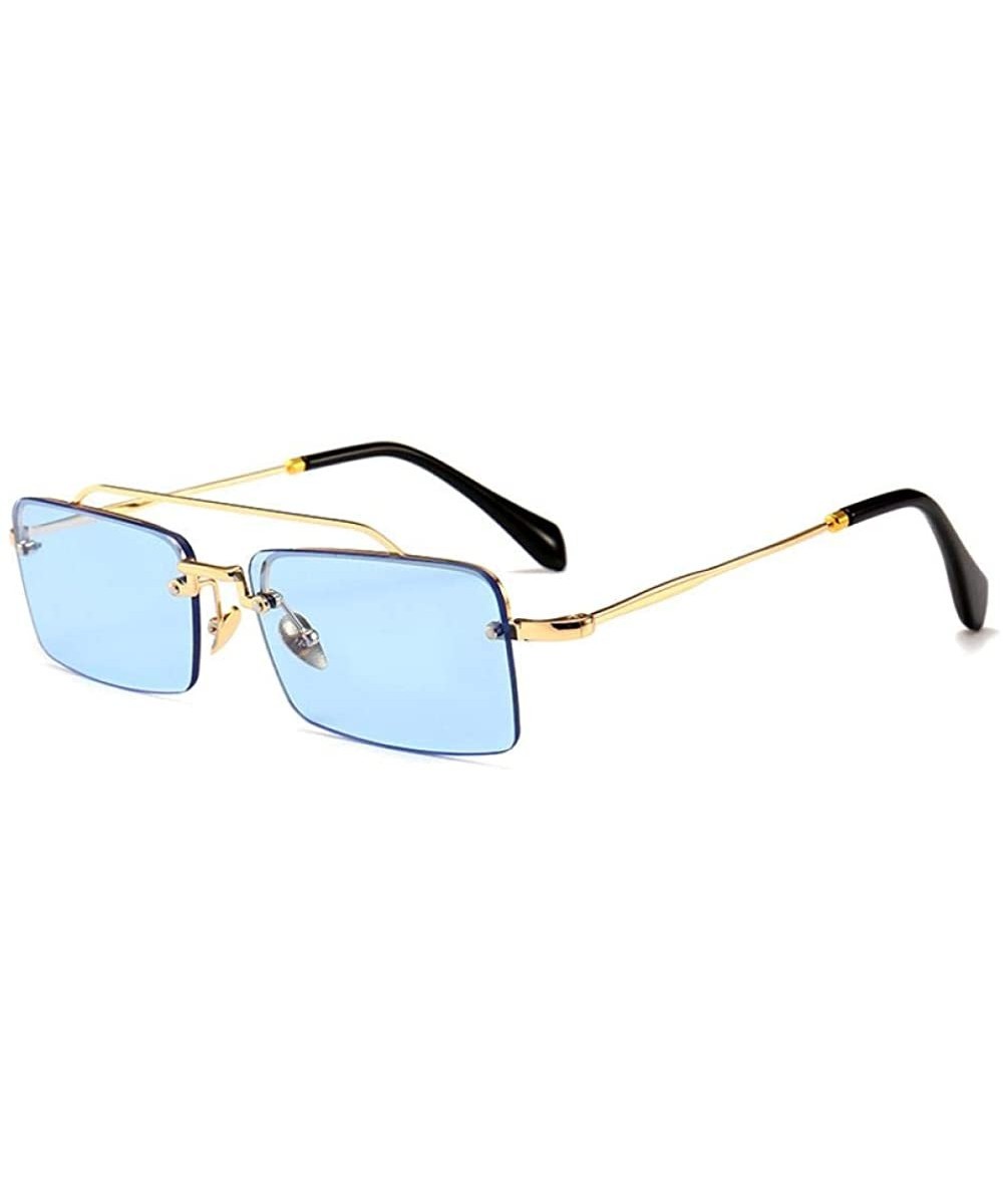 Narrow - modern - retro square sunglasses - fashion street shots - model walking Sunglasses - CV18W54GT6G $13.02 Rectangular