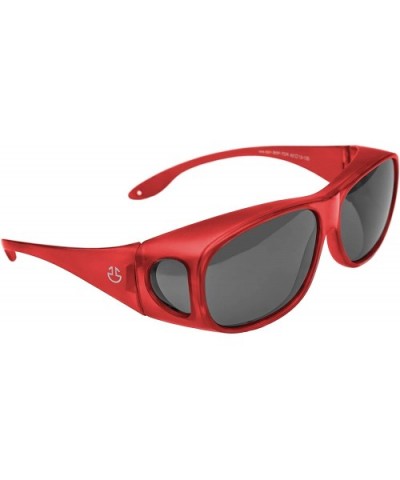 Over Glasses Sunglasses for Men & Women- UV Protection Fit Over Polarized Wrap Arounds - Red - CU18E4CQ25K $11.05 Goggle