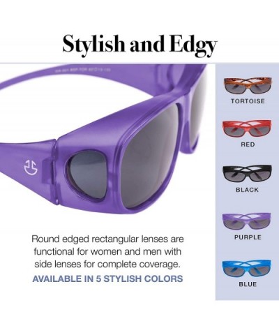 Over Glasses Sunglasses for Men & Women- UV Protection Fit Over Polarized Wrap Arounds - Red - CU18E4CQ25K $11.05 Goggle