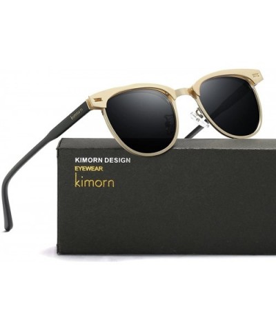 Polarized Sunglasses Semi-Rimless Metal Frame Classic Sun Glasses K0558 - Gold&black - CM187AO62KN $10.86 Semi-rimless