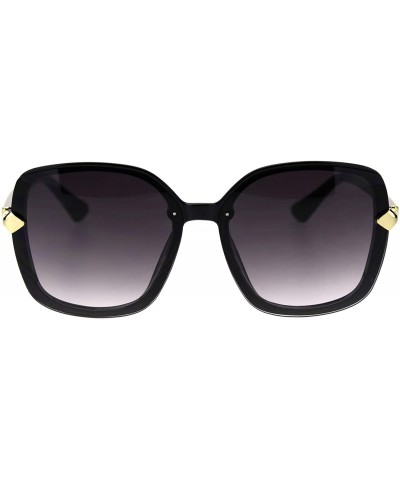 Womens Exposed Lens Oversize Plastic Frame Butterfly Chic Diva Sunglasses - Black Smoke - CY18T2S80LR $11.65 Butterfly