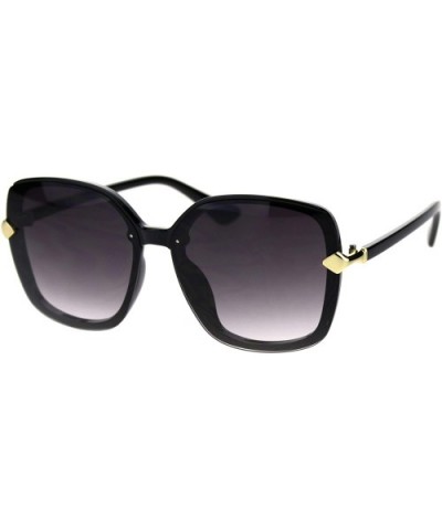 Womens Exposed Lens Oversize Plastic Frame Butterfly Chic Diva Sunglasses - Black Smoke - CY18T2S80LR $11.65 Butterfly