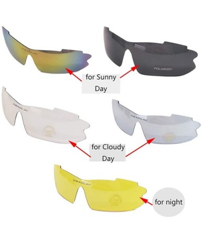 Sunglasses for Sports Polarized Cycling Men UV Protection RX Lens Frame - Red - CZ18UK803HN $17.42 Sport