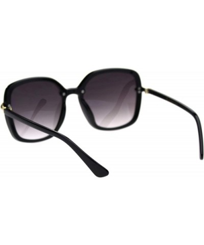 Womens Exposed Lens Oversize Plastic Frame Butterfly Chic Diva Sunglasses - Black Smoke - CY18T2S80LR $11.65 Butterfly