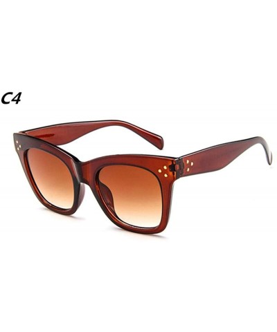 Luxury Rectangle Sunglasses Women Brand Design Retro Colorful Transparent C6 - C4 - CW18YLY3ZQ9 $6.95 Aviator