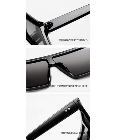 Oversized Sunglasses for Women Men Square Retro Mirror Sun Glasses - CG19629XQ3R $10.26 Oversized