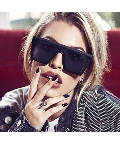 Oversized Sunglasses for Women Men Square Retro Mirror Sun Glasses - CG19629XQ3R $10.26 Oversized