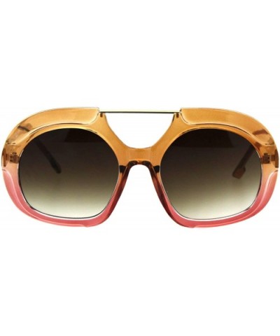Womens Unique Fashion Sunglasses Chic Retro Style Shades UV 400 - Brown Pink - CB18OKDRQ3X $7.46 Square