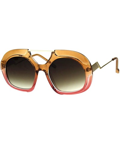 Womens Unique Fashion Sunglasses Chic Retro Style Shades UV 400 - Brown Pink - CB18OKDRQ3X $7.46 Square