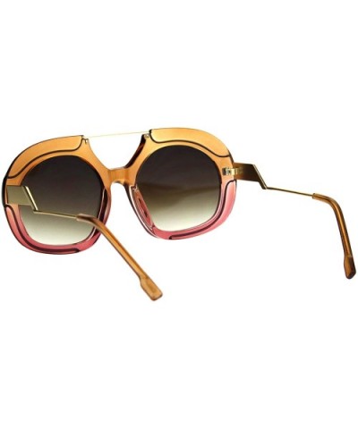 Womens Unique Fashion Sunglasses Chic Retro Style Shades UV 400 - Brown Pink - CB18OKDRQ3X $7.46 Square