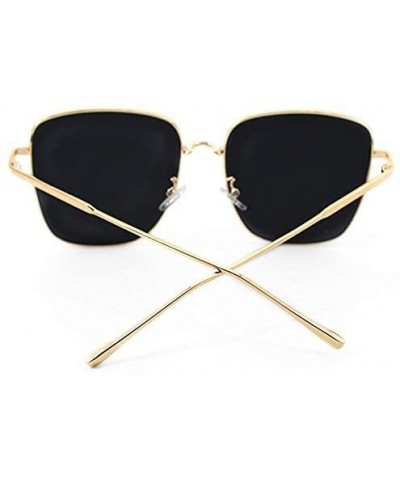Color Lens Sunglasses Stylish Sunnies Eyewear Metal Sunglasses - T - Black(gold Frame) - CA190TASXGL $10.77 Cat Eye