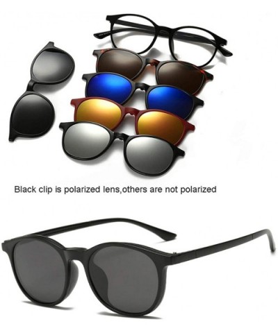 5 Lenes Magnet Sunglasses Clip Mirrored Glasses Men Polarized Clips Custom Prescription Myopia - 2245a - CL198ZQG0ZO $29.01 Oval