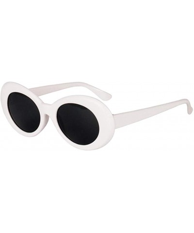 Novelty Oval Mod Thick Sunglasses Clout Goggles Sun Protection Unisex - White - CD18T0LZ7L3 $5.18 Goggle