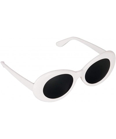 Novelty Oval Mod Thick Sunglasses Clout Goggles Sun Protection Unisex - White - CD18T0LZ7L3 $5.18 Goggle