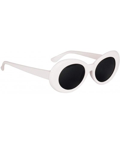 Novelty Oval Mod Thick Sunglasses Clout Goggles Sun Protection Unisex - White - CD18T0LZ7L3 $5.18 Goggle