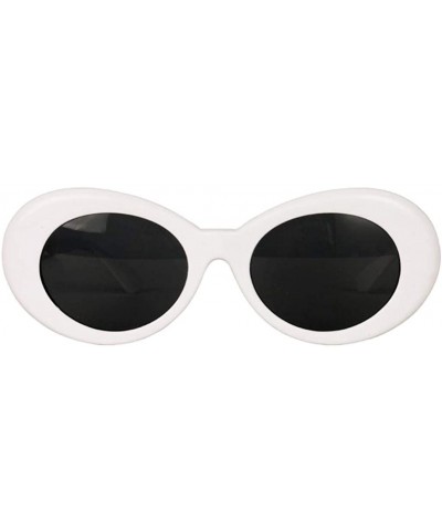 Novelty Oval Mod Thick Sunglasses Clout Goggles Sun Protection Unisex - White - CD18T0LZ7L3 $5.18 Goggle