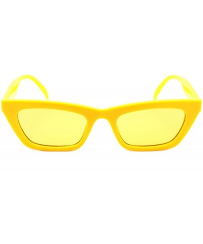 Rectangular Cateye Sunglasses Womens Retro Fashion Shades UV 400 - Yellow - CV18XZS6XIH $9.14 Rectangular