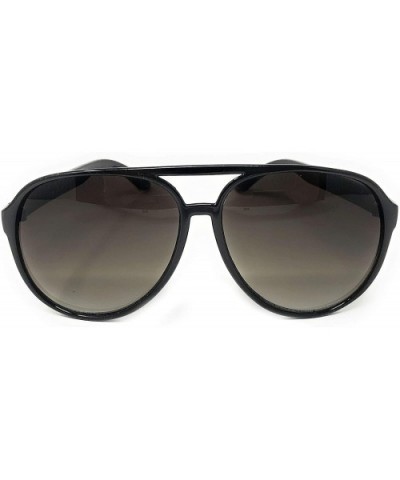 Adult Size 70's Style Plastic Aviator Sunglasses - Black- Gradient Smoke - CB18KK89G72 $5.74 Sport