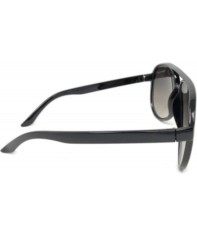 Adult Size 70's Style Plastic Aviator Sunglasses - Black- Gradient Smoke - CB18KK89G72 $5.74 Sport