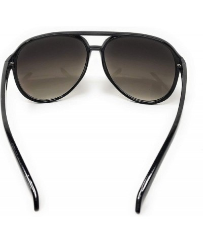 Adult Size 70's Style Plastic Aviator Sunglasses - Black- Gradient Smoke - CB18KK89G72 $5.74 Sport