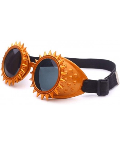 Steampunk Goggles Crystal Glass Lens Sunglasses Orange Frame for Party - Orange - C318I3922DQ $8.16 Goggle