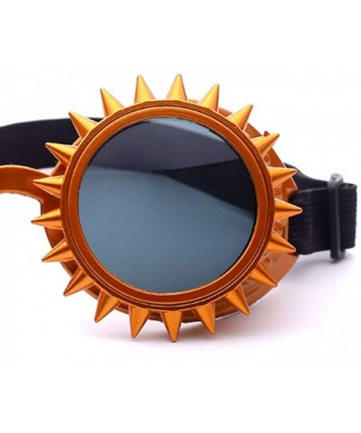 Steampunk Goggles Crystal Glass Lens Sunglasses Orange Frame for Party - Orange - C318I3922DQ $8.16 Goggle