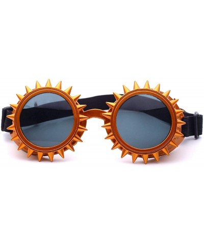 Steampunk Goggles Crystal Glass Lens Sunglasses Orange Frame for Party - Orange - C318I3922DQ $8.16 Goggle