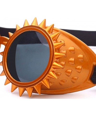 Steampunk Goggles Crystal Glass Lens Sunglasses Orange Frame for Party - Orange - C318I3922DQ $8.16 Goggle