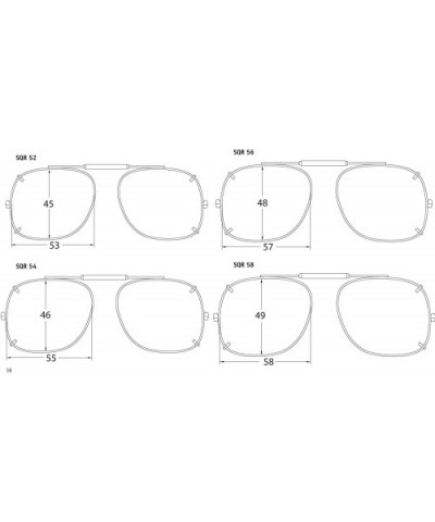 Visionaries Polarized Clip on Sunglasses - Square - Gun Frame - 58 x 49 Eye - CX12N11Z5IT $34.55 Square