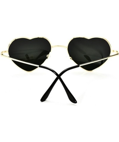 6 Packs Vintage Mirrored Lens Aviator Unisex Heart Sunglasses Metal Frame - Color Mirror - CW18E3COZU6 $23.03 Aviator