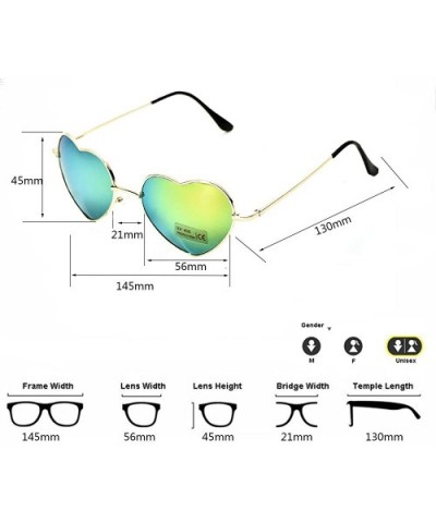 6 Packs Vintage Mirrored Lens Aviator Unisex Heart Sunglasses Metal Frame - Color Mirror - CW18E3COZU6 $23.03 Aviator