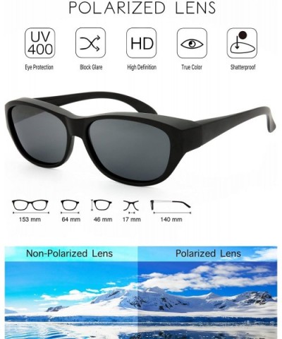 HD Polarized Wrap Around Shield Sunglasses for Prescription Glasses Gift Box - 3-matte Black - CF18C73WE7X $11.08 Wrap