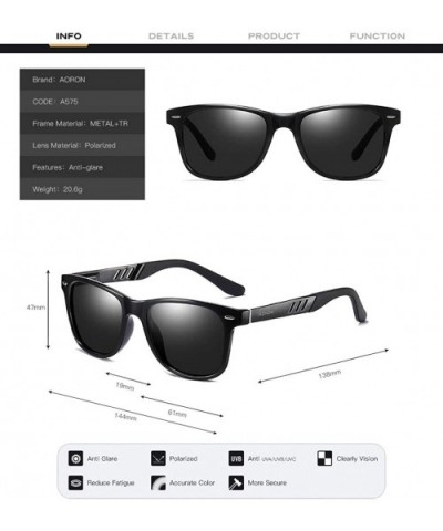 Men's fashion sunglasses- anti-glare glasses- polarized sunglasses- rectangular full-frame - C14 - C0194T5224T $35.82 Rectang...