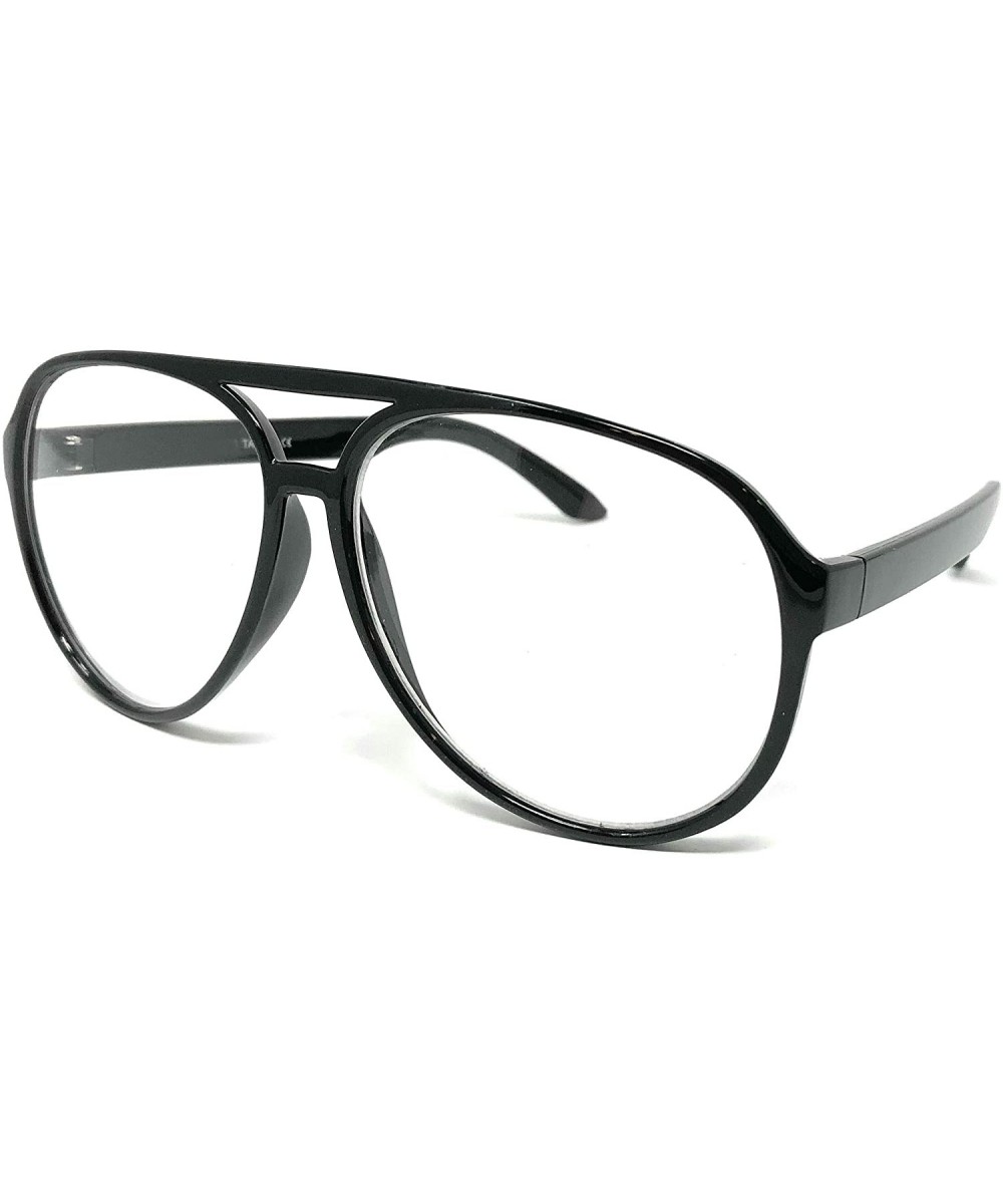 Nerd Glasses Classic Fashion Frame Clear Lens Square Round Rectangle - Black Tear Drop- Clear - C118X4QOIE7 $4.55 Square