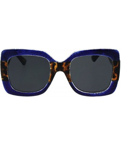 Oversized Square Frame Sunglasses Womens Celebrity Fashion Shades - Blue Tortoise - CK18GY42SR5 $7.65 Oversized