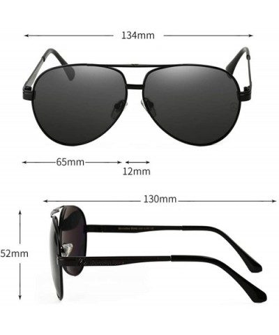 Retro Unisex Polarized Sunglasses for Men-100% UV protection - Styleb Black - CR18ATCAL6Y $12.64 Aviator