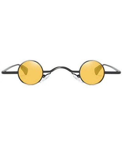 Classic Vintage Sunglasses-Round Shape Man Women Hip Hop Sunglasses Glasses Shades Vintage Retro - Gold - CA196LAUCZX $4.99 R...