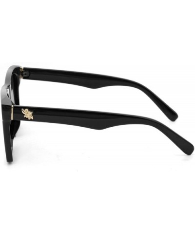 Square Mirror UV400 Polarized Sunglasses for Men Women with Zipper Case 17059 - Black - CQ1822MIH4Q $22.82 Square