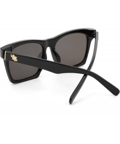 Square Mirror UV400 Polarized Sunglasses for Men Women with Zipper Case 17059 - Black - CQ1822MIH4Q $22.82 Square