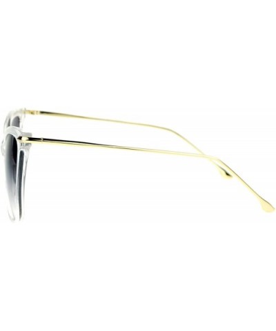 Womens Oversize Cat Eye Designer Fashion Metal Arm Sunglasses - Clear - CS12K07RJOT $5.09 Cat Eye