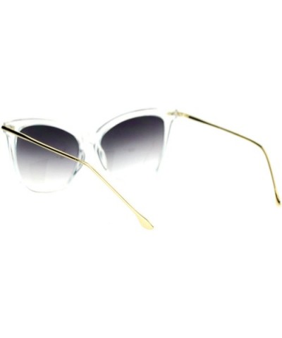 Womens Oversize Cat Eye Designer Fashion Metal Arm Sunglasses - Clear - CS12K07RJOT $5.09 Cat Eye