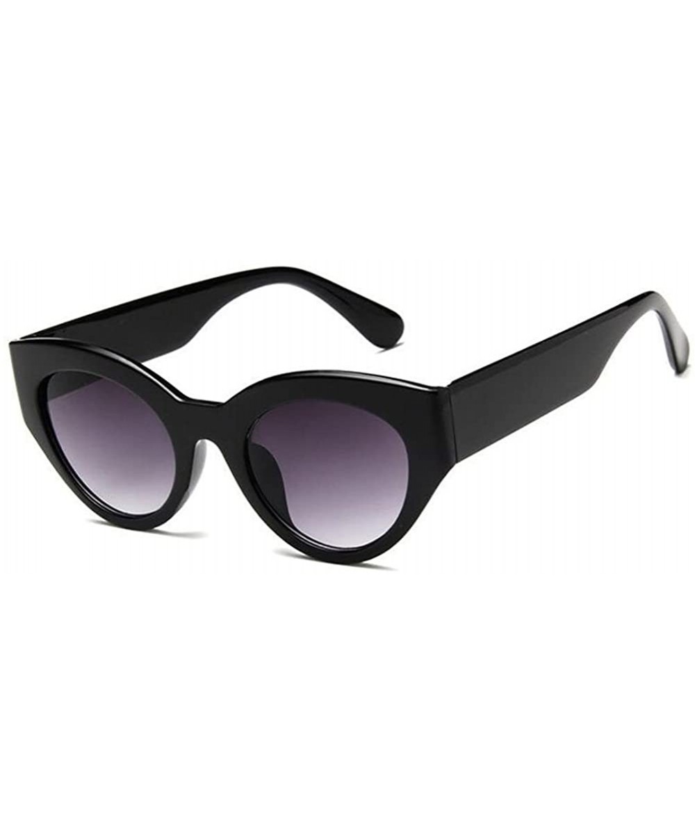 Retro Sunglasses For Women/Men Classic Outdoor Glasses UV400 Round Len - Black&gray - C518D4NZLR2 $6.13 Round