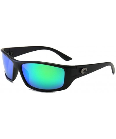 Men's Sports Sunglasses Outdoor Driving and Riding Sunglasses Anti-Ultraviolet - Black Blue Green - C618Y08HZY2 $27.76 Goggle